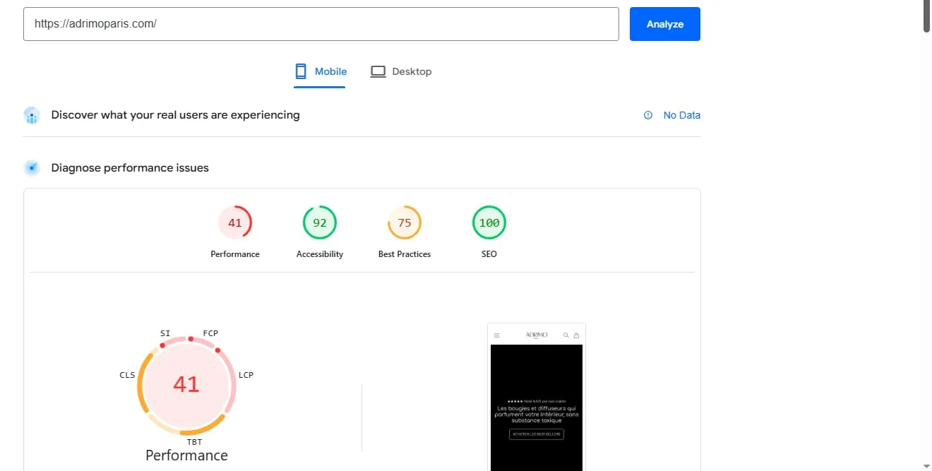Adrimo before speed report