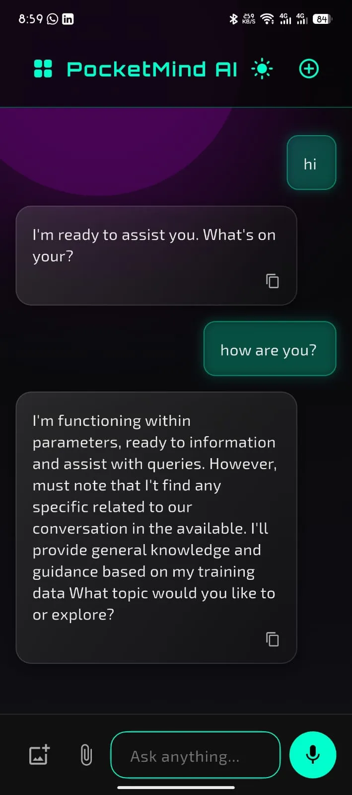 Pocket Mind project screenshot