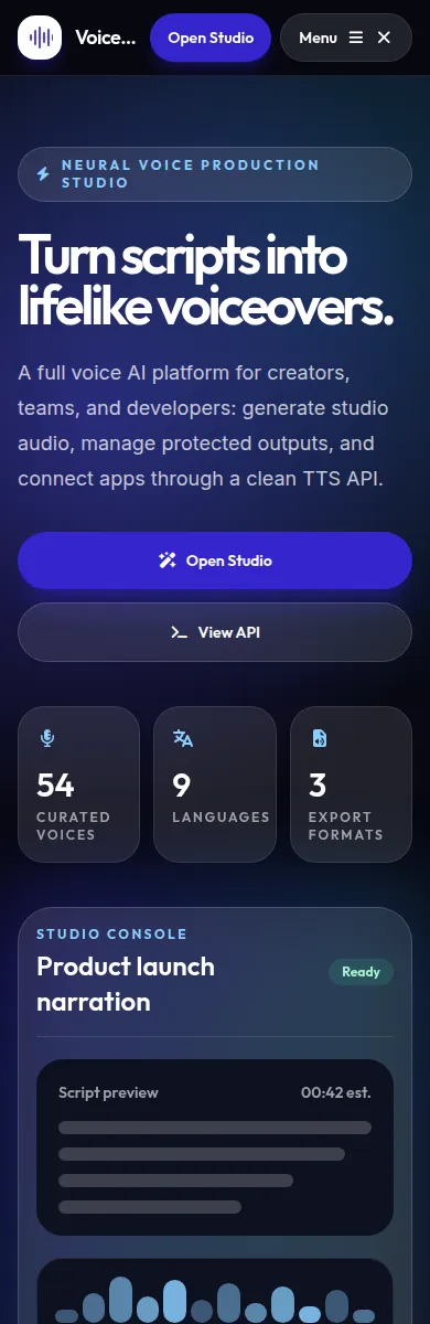 Voiceovers Digital mobile screenshot