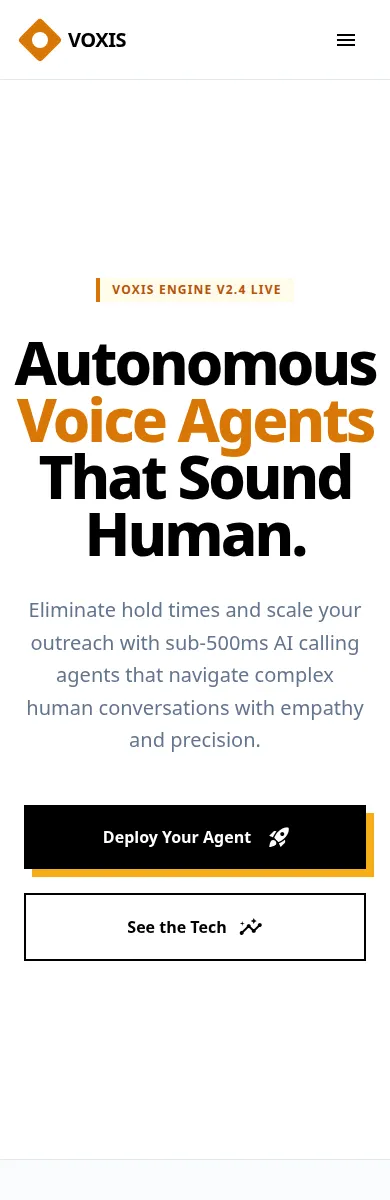 Voxis mobile product website screenshot