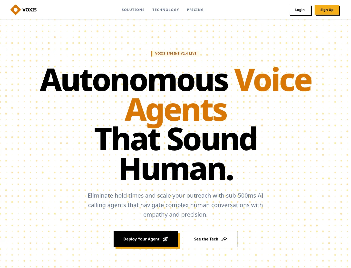 Voxis live product website screenshot